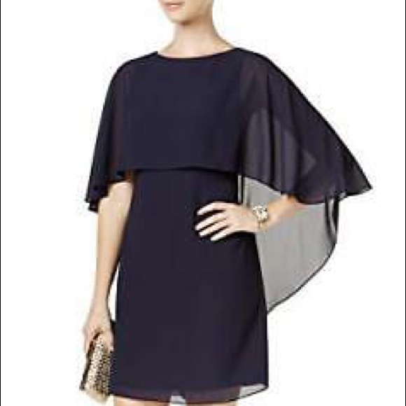 vince camuto cape overlay dress